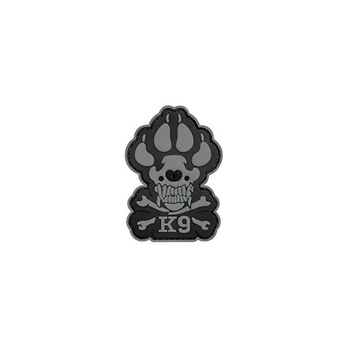 K9 Skeleton Crossing PVC Rubber Patches Tactical Service Dog Badge With Hook